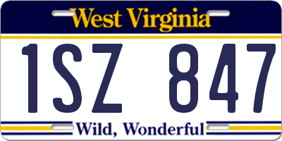 WV license plate 1SZ847