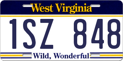 WV license plate 1SZ848