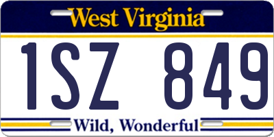 WV license plate 1SZ849