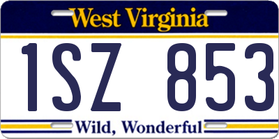 WV license plate 1SZ853