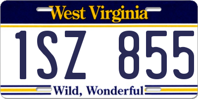 WV license plate 1SZ855