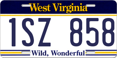 WV license plate 1SZ858