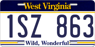 WV license plate 1SZ863