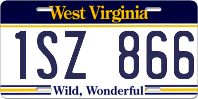 WV license plate 1SZ866