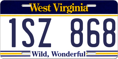 WV license plate 1SZ868