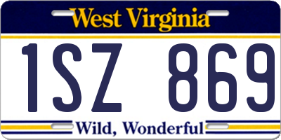 WV license plate 1SZ869