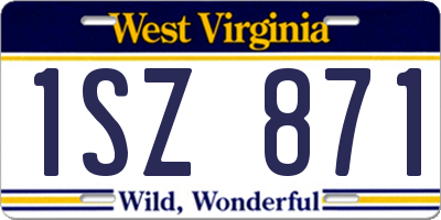 WV license plate 1SZ871