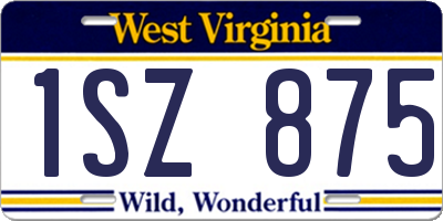WV license plate 1SZ875