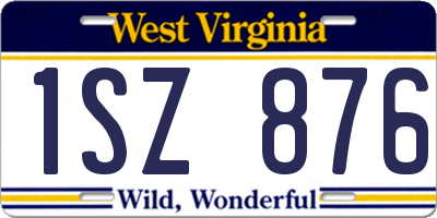 WV license plate 1SZ876