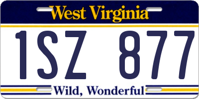 WV license plate 1SZ877