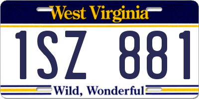 WV license plate 1SZ881