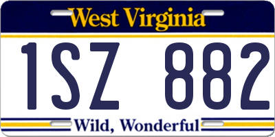WV license plate 1SZ882