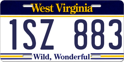 WV license plate 1SZ883