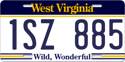 WV license plate 1SZ885