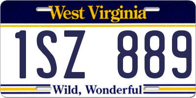WV license plate 1SZ889