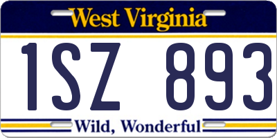 WV license plate 1SZ893