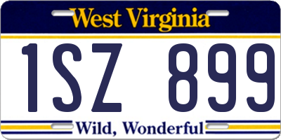 WV license plate 1SZ899