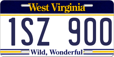 WV license plate 1SZ900