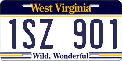 WV license plate 1SZ901