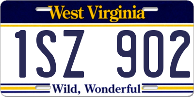 WV license plate 1SZ902