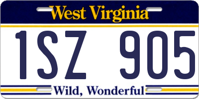 WV license plate 1SZ905