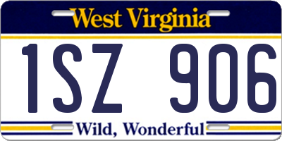 WV license plate 1SZ906