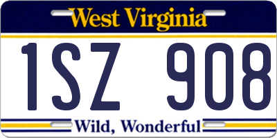WV license plate 1SZ908