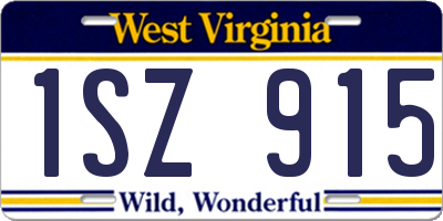 WV license plate 1SZ915