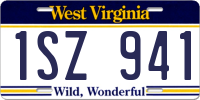 WV license plate 1SZ941
