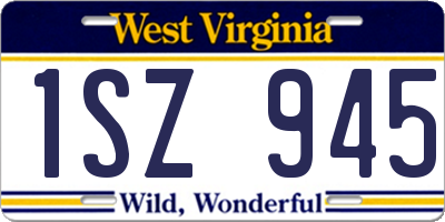 WV license plate 1SZ945