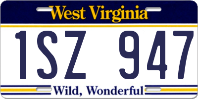 WV license plate 1SZ947
