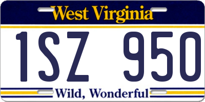 WV license plate 1SZ950