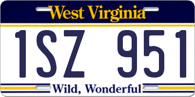 WV license plate 1SZ951