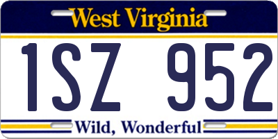 WV license plate 1SZ952