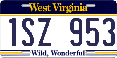WV license plate 1SZ953
