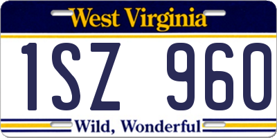 WV license plate 1SZ960