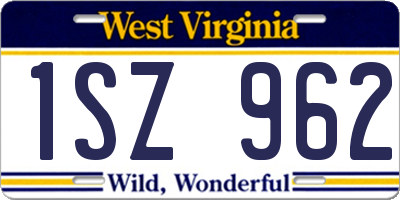 WV license plate 1SZ962