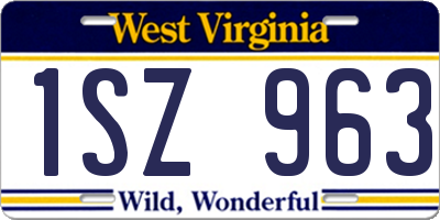 WV license plate 1SZ963