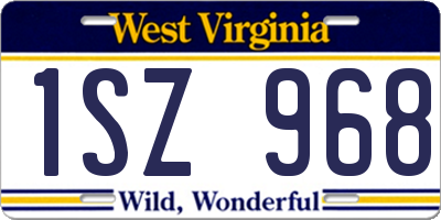 WV license plate 1SZ968