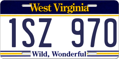 WV license plate 1SZ970