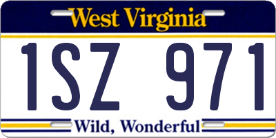 WV license plate 1SZ971