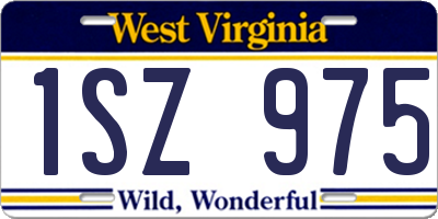 WV license plate 1SZ975