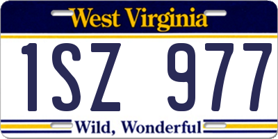 WV license plate 1SZ977
