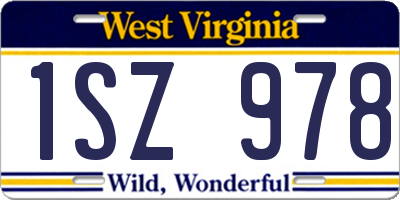 WV license plate 1SZ978