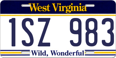 WV license plate 1SZ983
