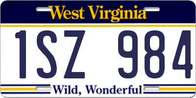 WV license plate 1SZ984