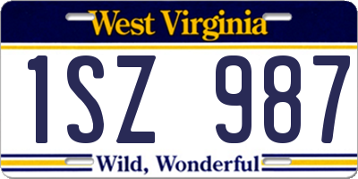 WV license plate 1SZ987