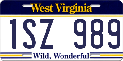 WV license plate 1SZ989