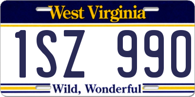 WV license plate 1SZ990