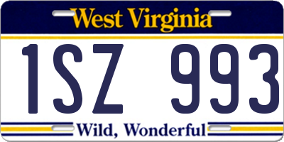 WV license plate 1SZ993